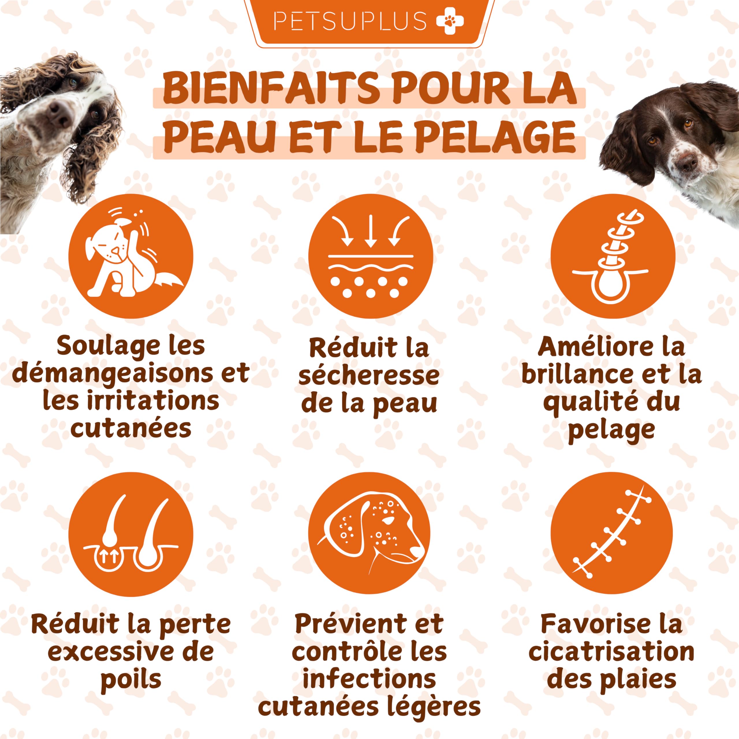 Peau et Pelage - Complement Alimentaire Chien avec Omega 3 et Huile de Saumon pour Chien. Contre Démangeaisons, Peau sèche, Irritations, Perte de Poils et l'Irritabilité - 120 Bouchées