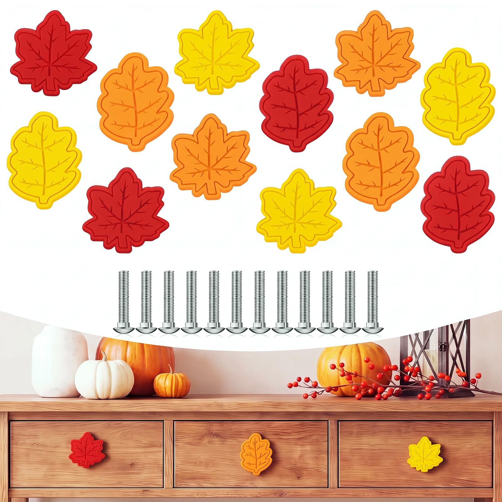 Photo 1 of Pinkunn Maple Leaf Cabinet Knobs - Set of 12
