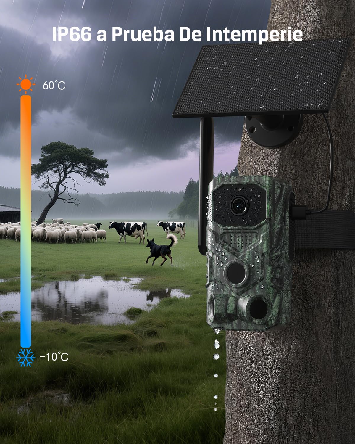 Xega 4G【Detección PIR 3】 Cámara de Caza con Tarjeta SIM y App,2K HD Solar Camara Fototrampeo sin WiFi,Nocturna Invisible 940nm,0,1s Activación,Batería de 7800 mAh,Audio Bidireccional,TF/Nube,GPS IP66