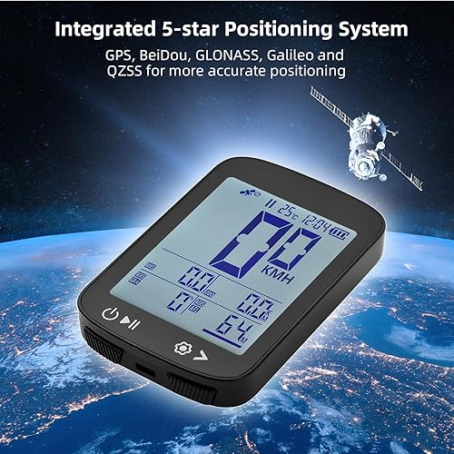 Miniatura 7 de GPS bicicleta ordenador inalámbrico alta pantalla clara 5 estrellas posicionamiento GPS BeiDou GLONASS Galileo QZSS recargable bicicleta odómetro