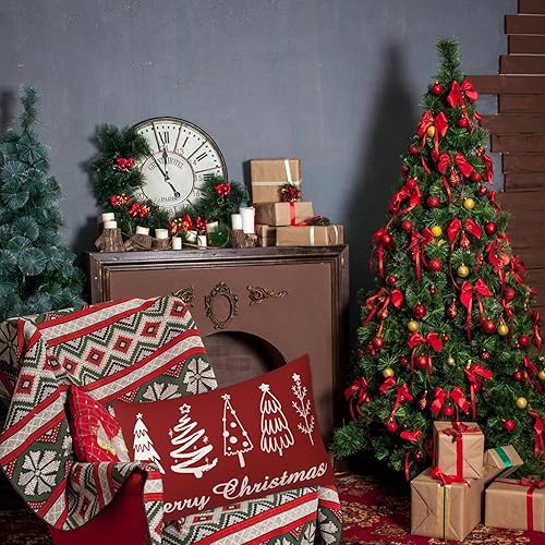 Miniatura 9 de Fundas de almohada decorativas de Feliz Navidad de 18 x 18 pulgadas con cremallera oculta para sofá, patio, hogar, automóvil, decoración de Navidad,