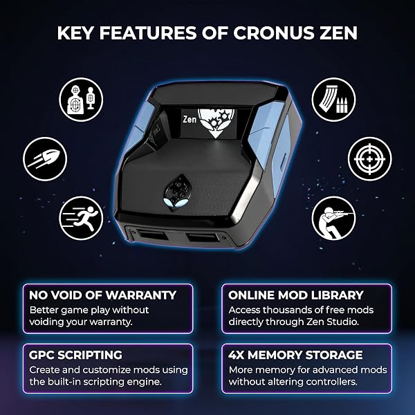 Collective Minds ‘Cronus Zen’ Controller Adapter for PS4, PS5, Xbox One, Xbox Series X|S, Switch & PC | Cross-Platform Gaming, Mods, Scripts, Aim Assist & Recoil Control with Keyboard/Mouse Support - 2