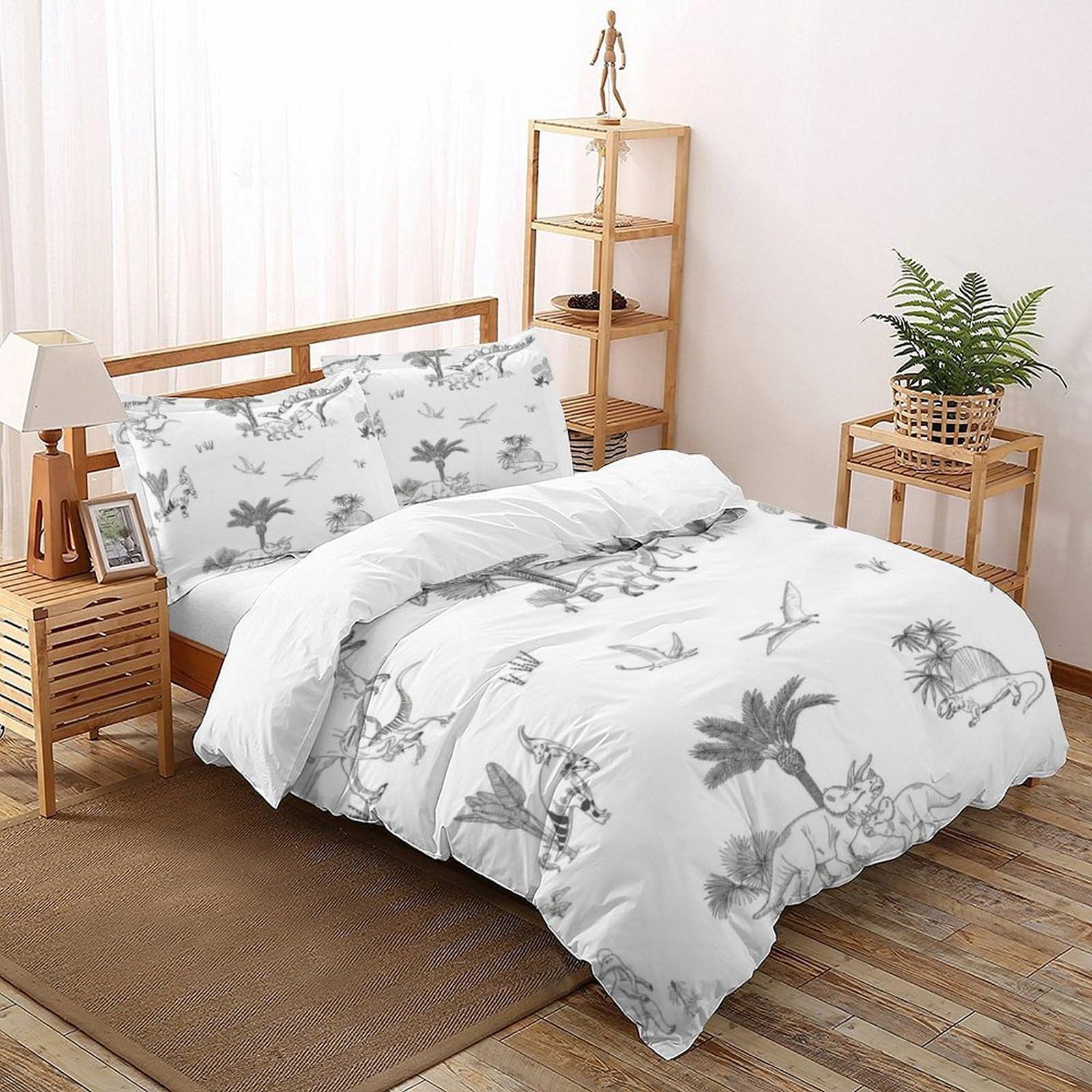 Housse de couette dinosaure en microfibre pour transformer l'ambiance de votre chambre adulte