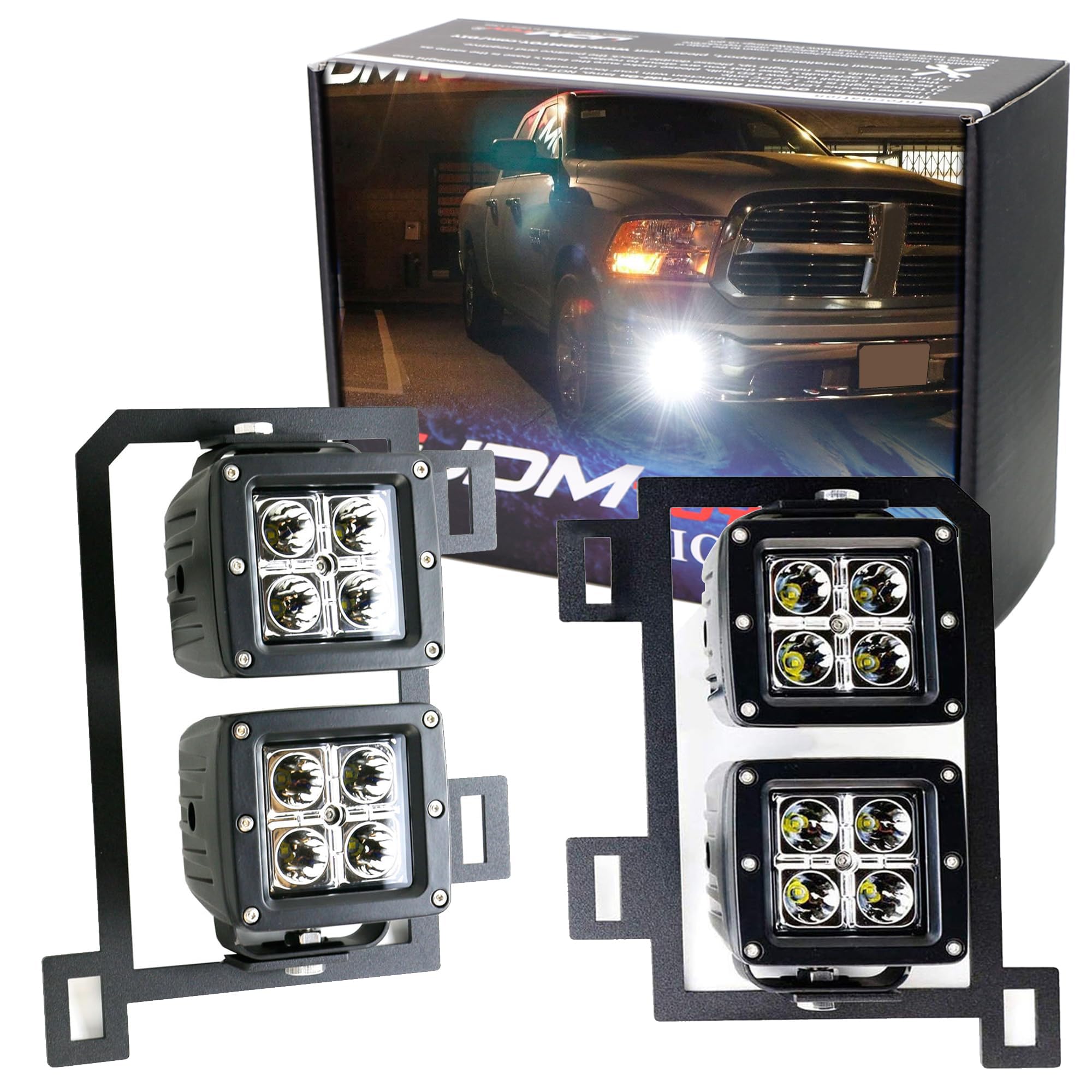 Amazon.com: iJDMTOY Dual LED Pod Light Fog Lamp Kit Compatible With 2013-18  Dodge RAM 1500, Includes (4) 20W High Power LED Cubes, Foglight Location  Mounting Brackets & Wiring/Adapter Harnesses : Automotive