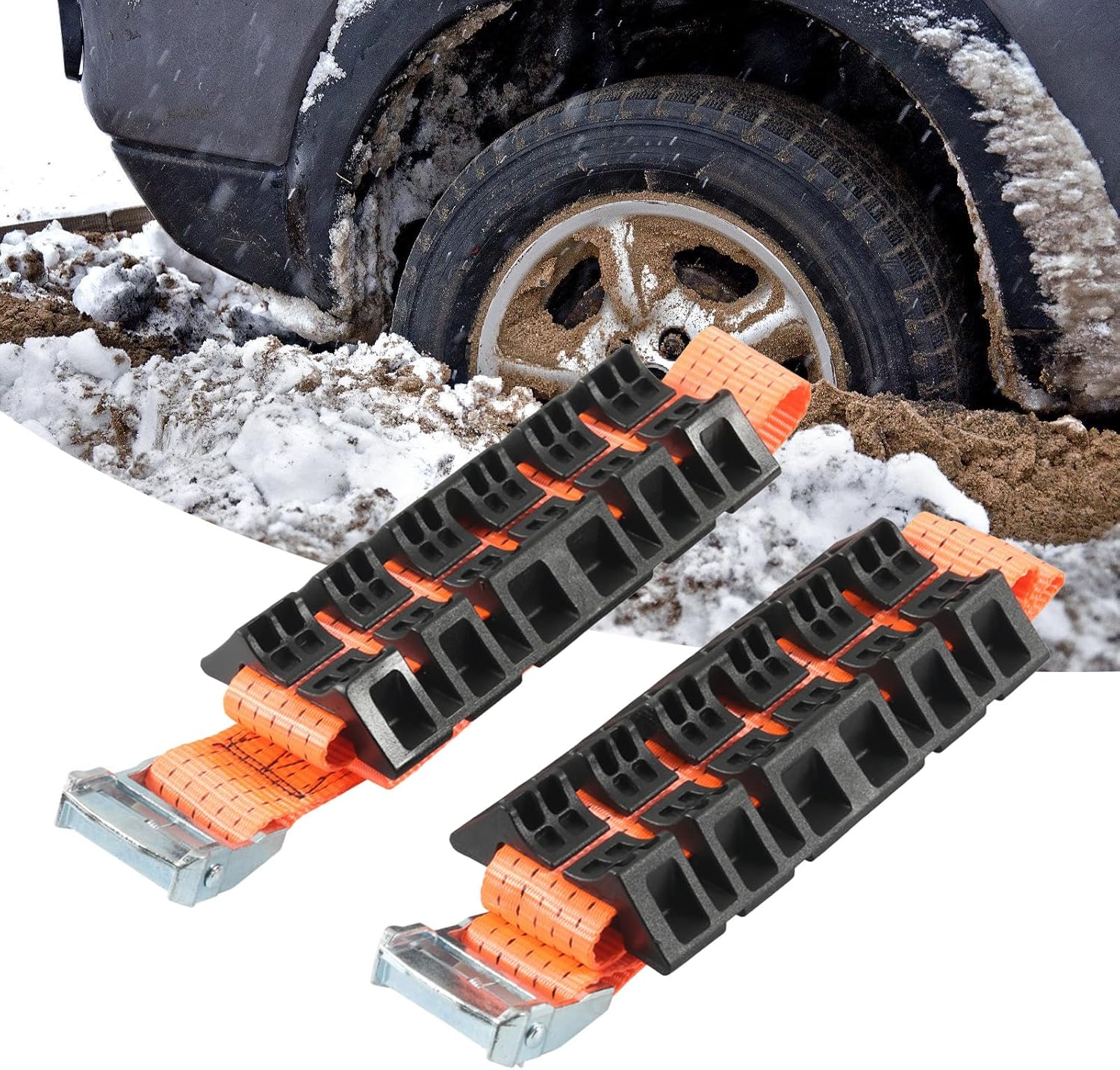 Antiskid Tire Chain Blocks High Strength Snow Chains Mud Sand Tires Traction Device For Winter Driving Traction Boards