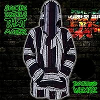 Vista 4 de Cuitáxi droga -méxico suéter - chaqueta baja - poncho baja - poncho mexicano - sudadera bohemia - sudadera con capucha mexicana