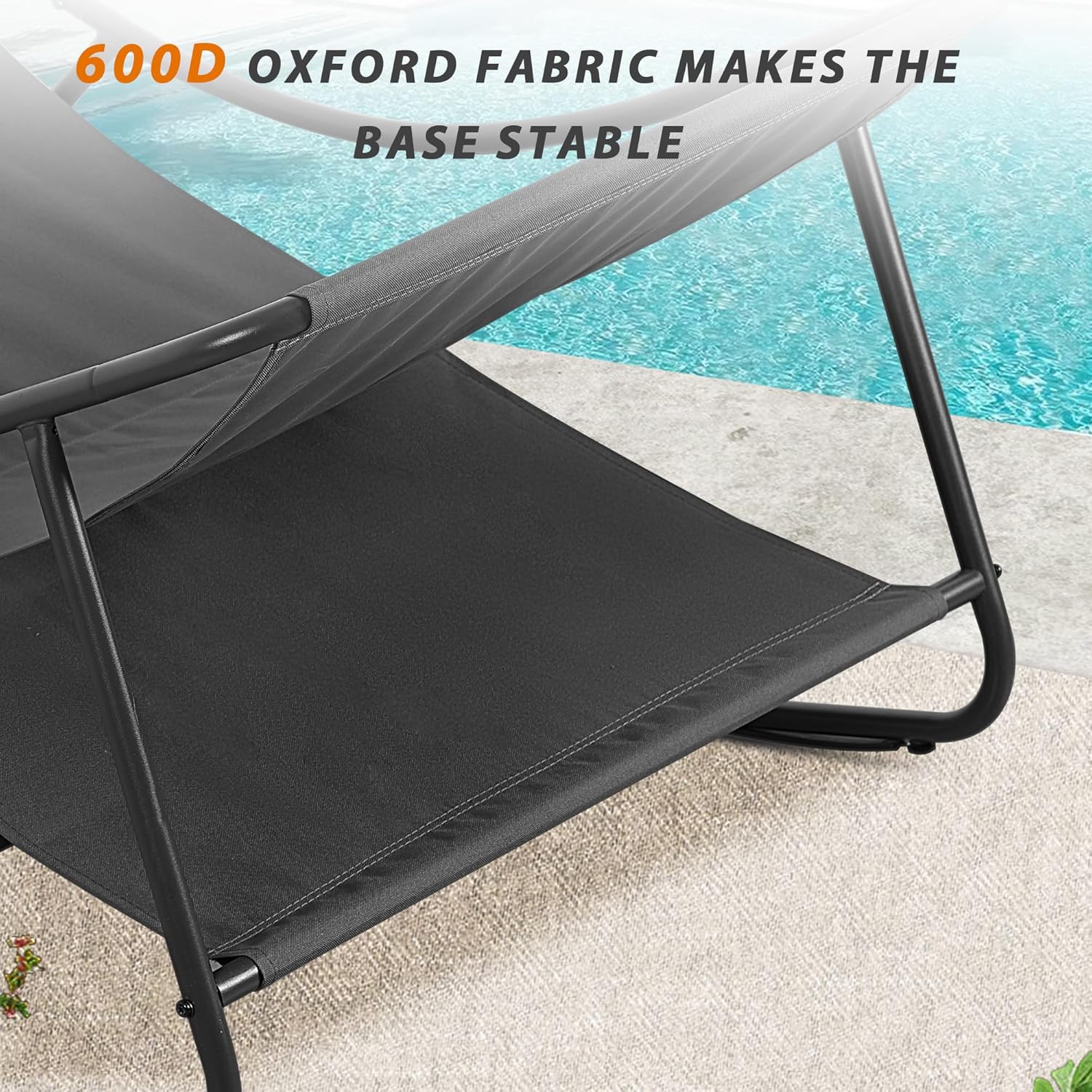 NOBLEMOOD Oversized Rocking Chairs Set of 2, Outdoor & Indoor Papasan Rocking Chair with Thick Cushions, Metal Rocker Chair Set for Living Room, Patio, Porch, Garden, Backyard