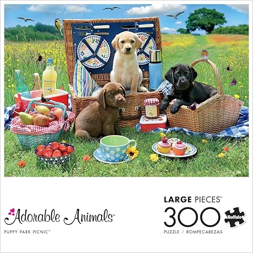 Miniatura 3 de Buffalo Games - Animales adorables - Puppy Park Picnic - Rompecabezas de 300 piezas grandes para adultos rompecabezas desafiante perfecto para