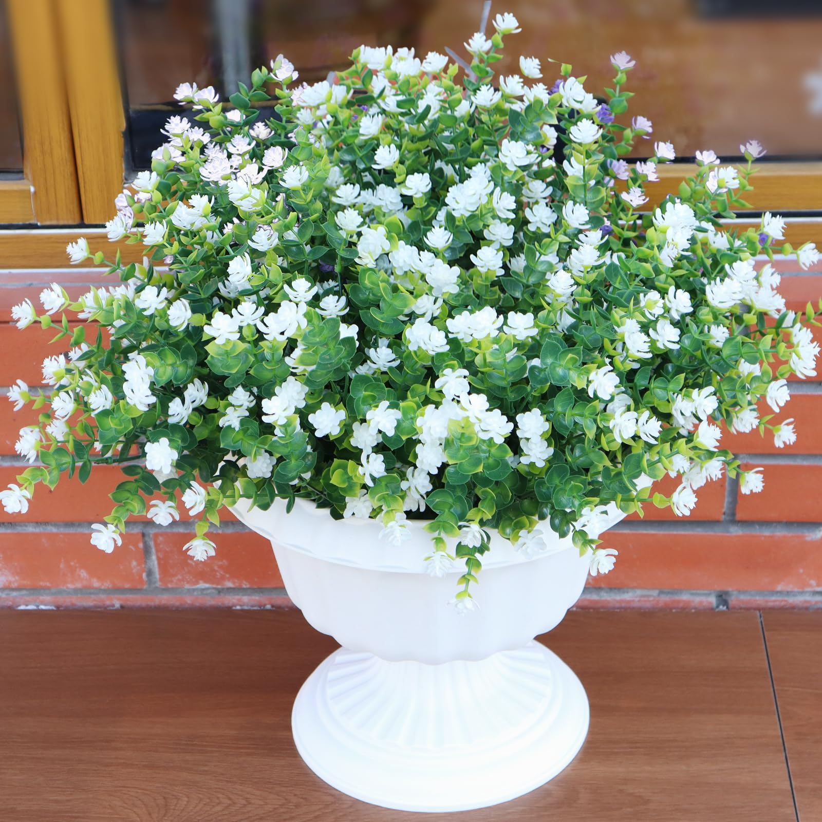 BCBLF 16 Bundles White Artificial Flowers