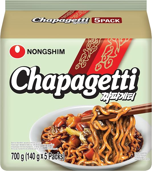 Nong Shim Instantnudeln Chapaghetti – Traditionelles koreanisches Nudelgericht - schnelle Zubereitung – 1er Multipack - 5 x 140g - 1