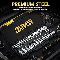 Vista 2 de Lexivon Juego Maestro de Encaje de Brocas TORX, Premium S2 de Acero de Aleación Completo de 34 Piezas, Estrella Sólida y a Prueba