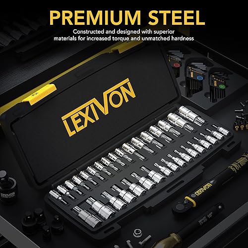 Miniatura 2 de LEXIVON Master TORX - Juego de llaves de acero de aleación S2 de alta calidad  34 piezas sólido a prueba de estrellas y manipulaciones T6  T70
