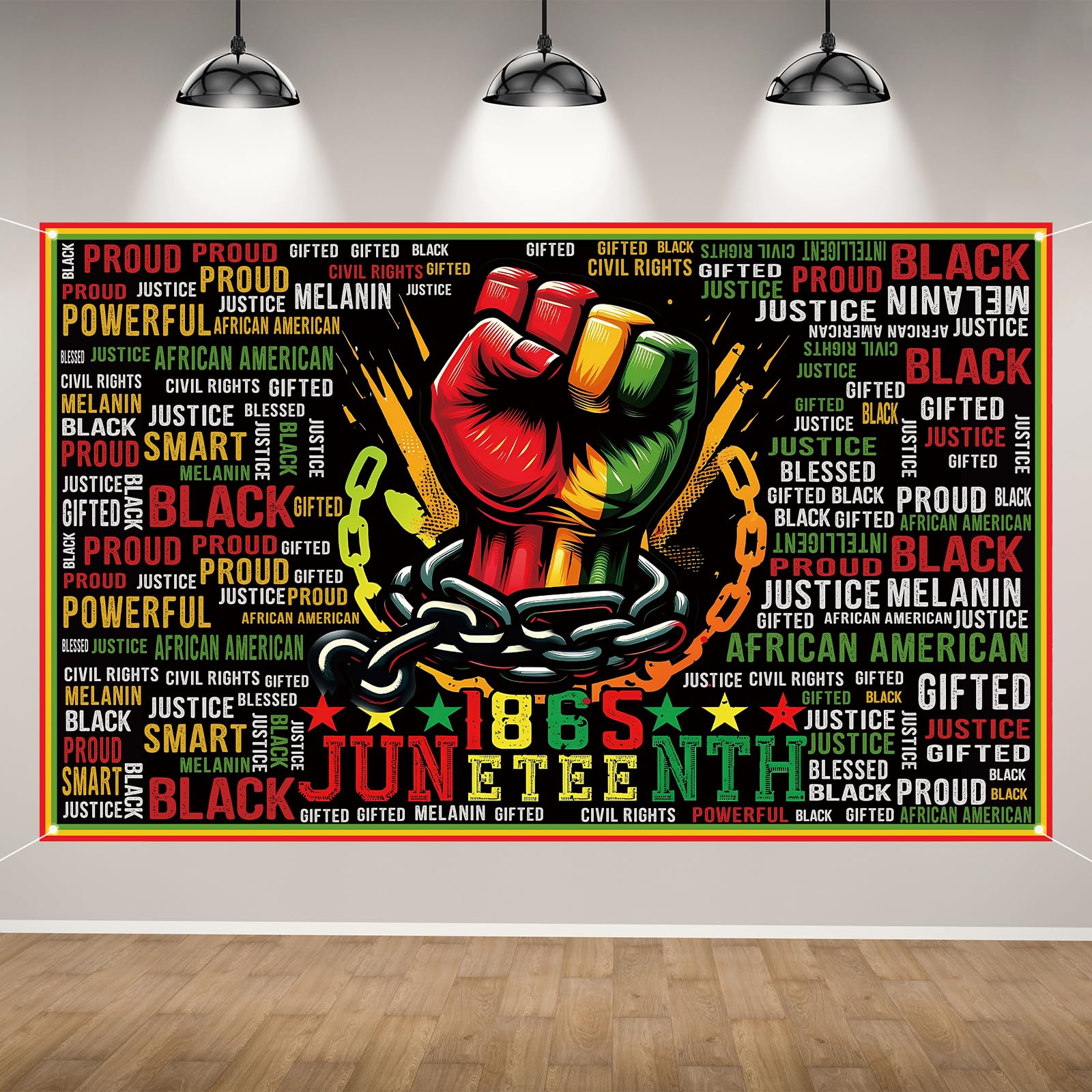 Juneteenth Backdrop for Photography Happy Juneteenth Banner African American 19th June 1865 Juneteenth Decorations and Supplies for Home Party-71×43''