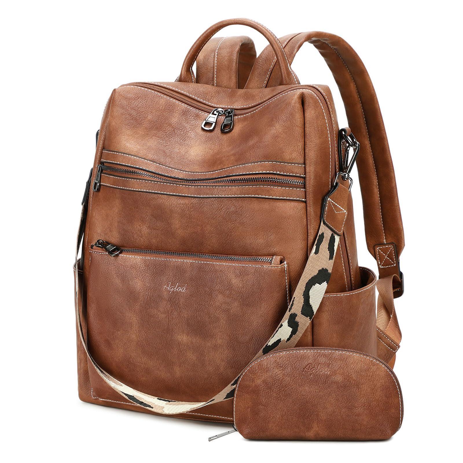 AGLOD Vegan Leather Laptop Backpack