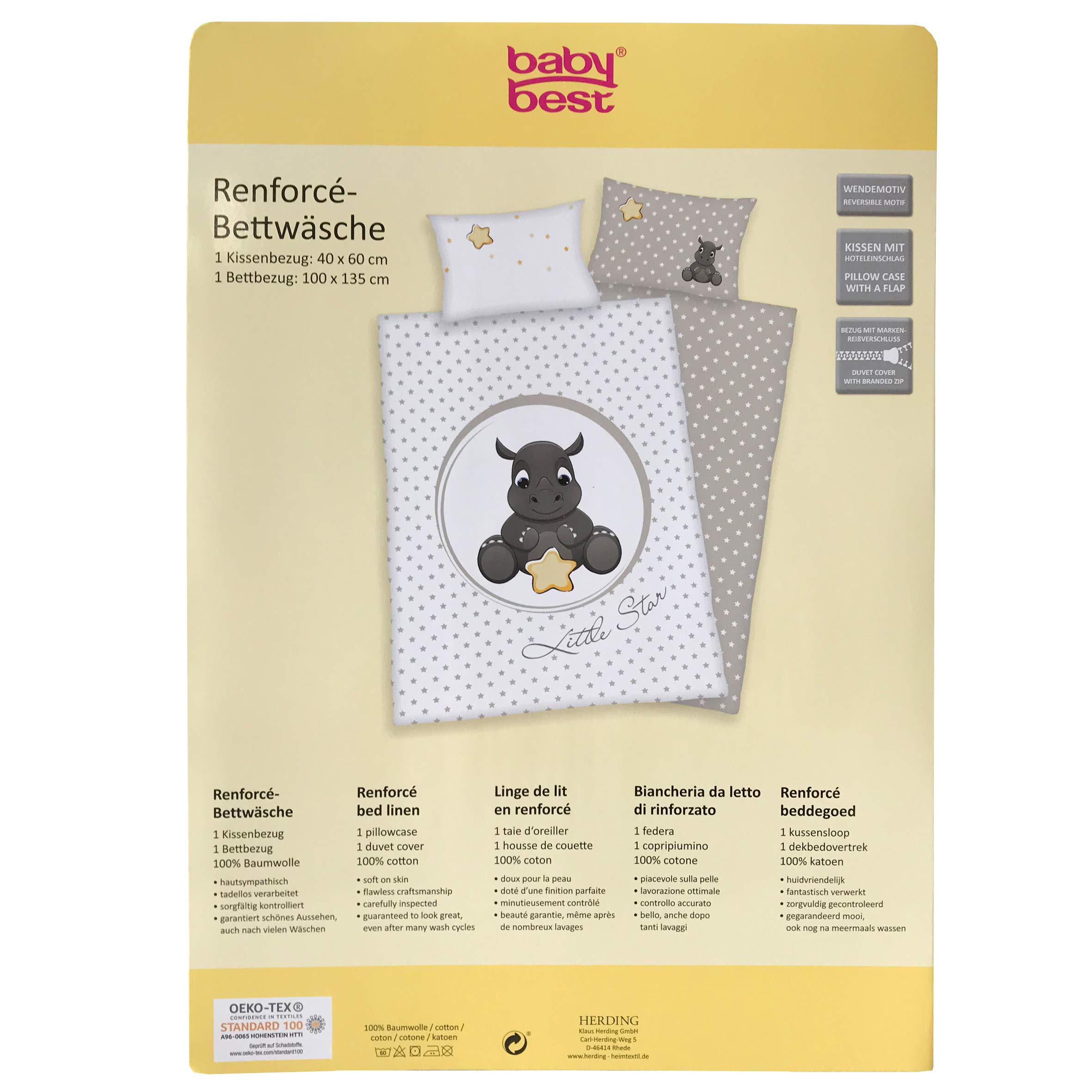 Herding Baby Best Bettwäsche-Set „Jana Bauernhof“ – Wendemotiv, 100x135 Cm & 40x60 Cm, Baumwolle