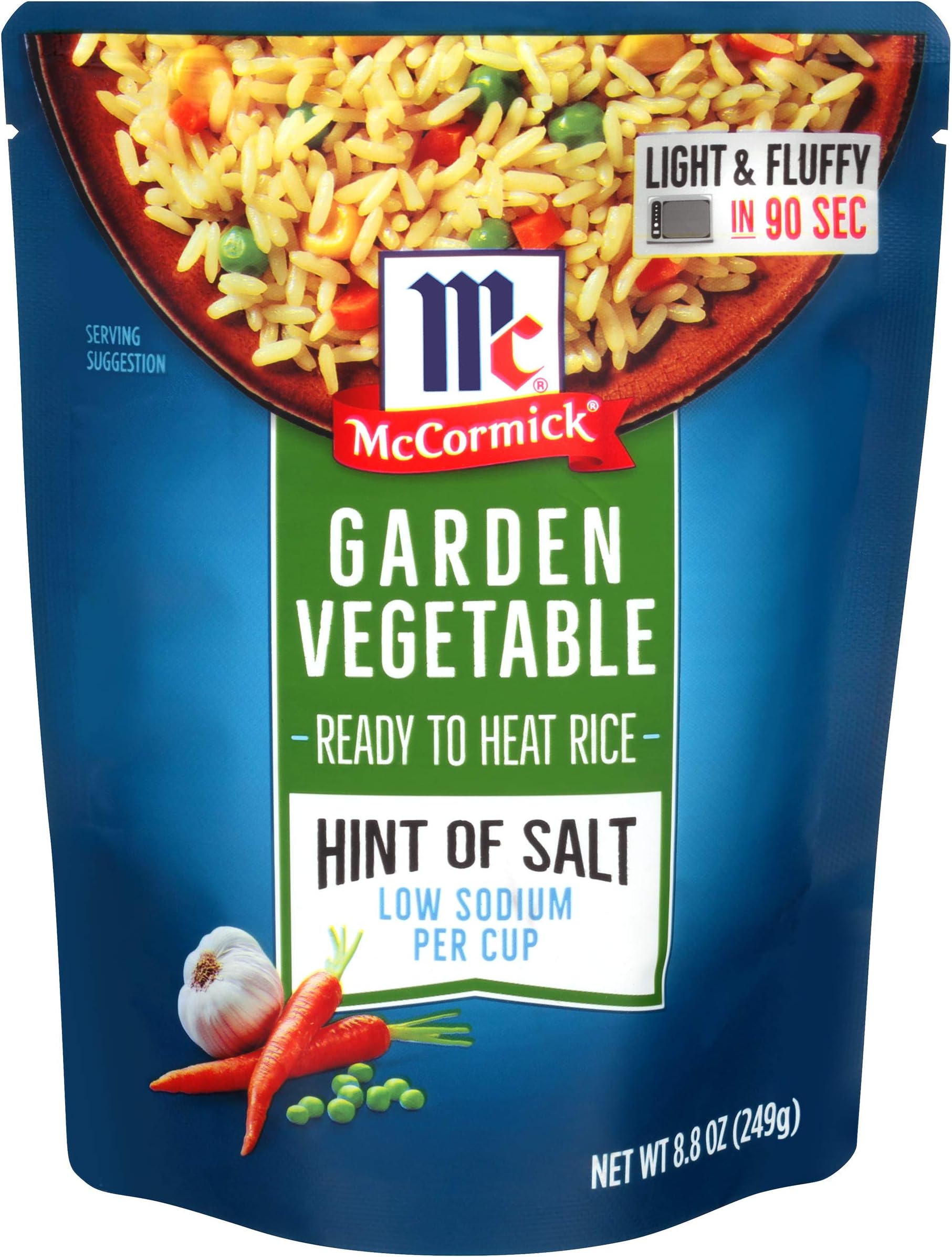 McCormick Hint of Salt Garden Vegetable Ready to Heat Rice, 8.8 oz