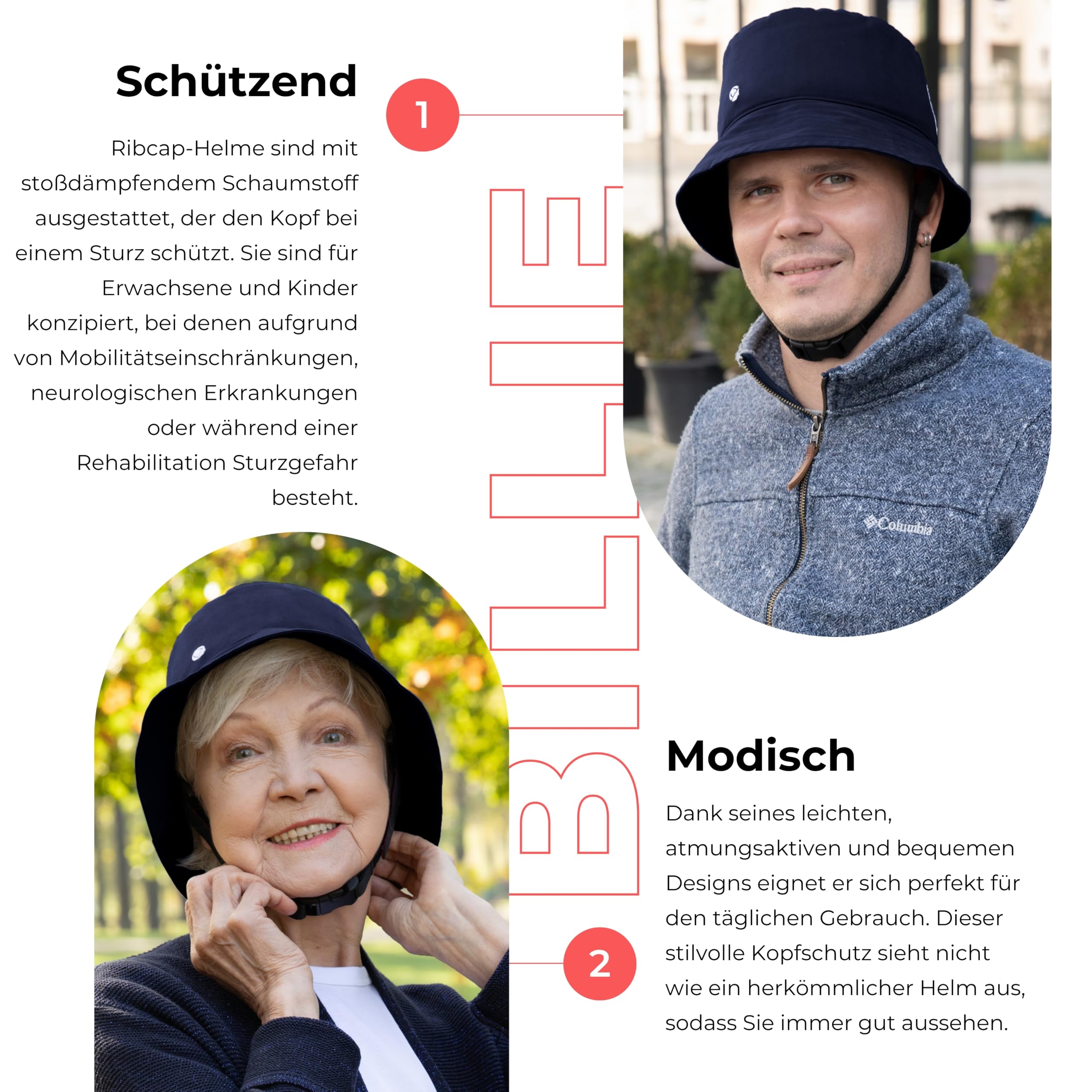 Ribcap Billie Marineblau | Weicher Schutzhelm bei Epilepsie und Sturzgefahr