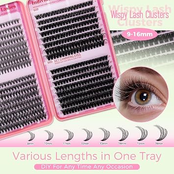RITALASH Cluster Lashes Kit Lash Clusters Kit Wispy Eyelash Clusters Individual Eyelashes with Lash Bond and Seal,Lash Tweezers,Brush, Eye Lashes Individual Cluster(640pcs 20D+40D+60D+80D Kit,9-16mm)