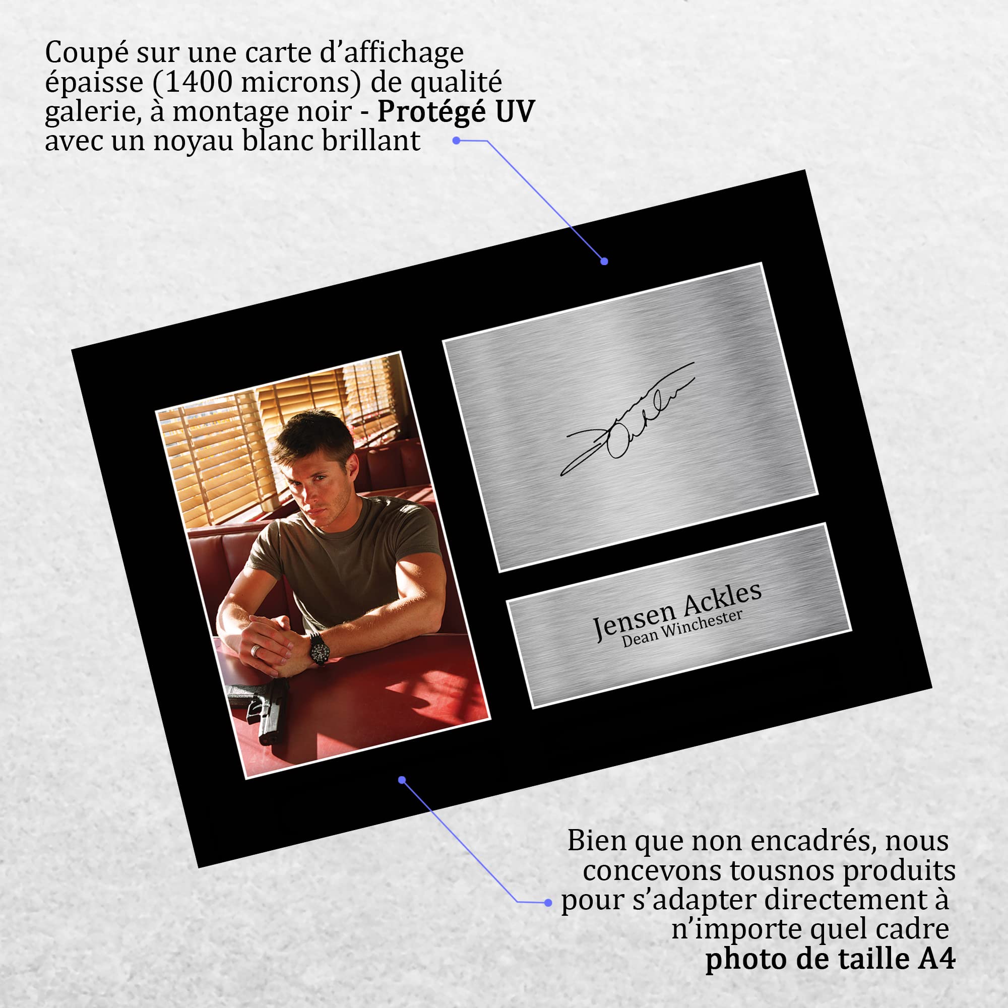 A4 Supernatural Jensen Ackles Cadeaux Imprimé Signé Autographe Photo