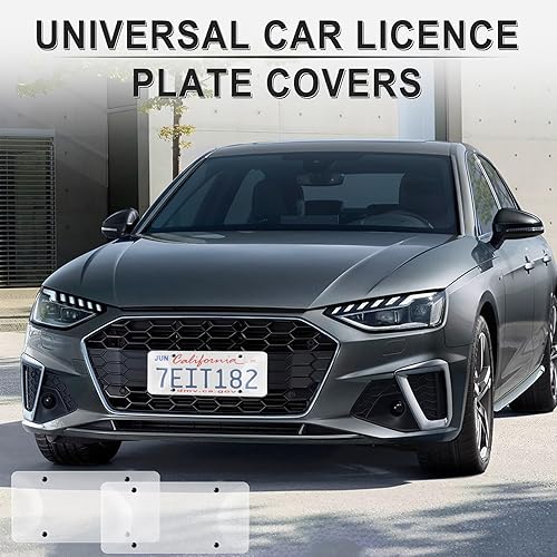 Miniatura 5 de Alpmosn Marcos de matrícula con arandelas de tornillo y tapa, accesorios exteriores de automóvil transparentes (paquete de 2) Claro,Gris