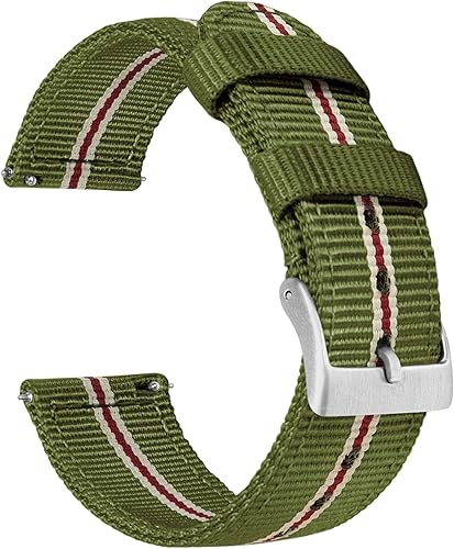 BARTON WATCH BANDS - Correas de nailon balístico de dos piezas estilo OTAN - Elección de color y ancho (0.709in, 0.787in, 0.866in)