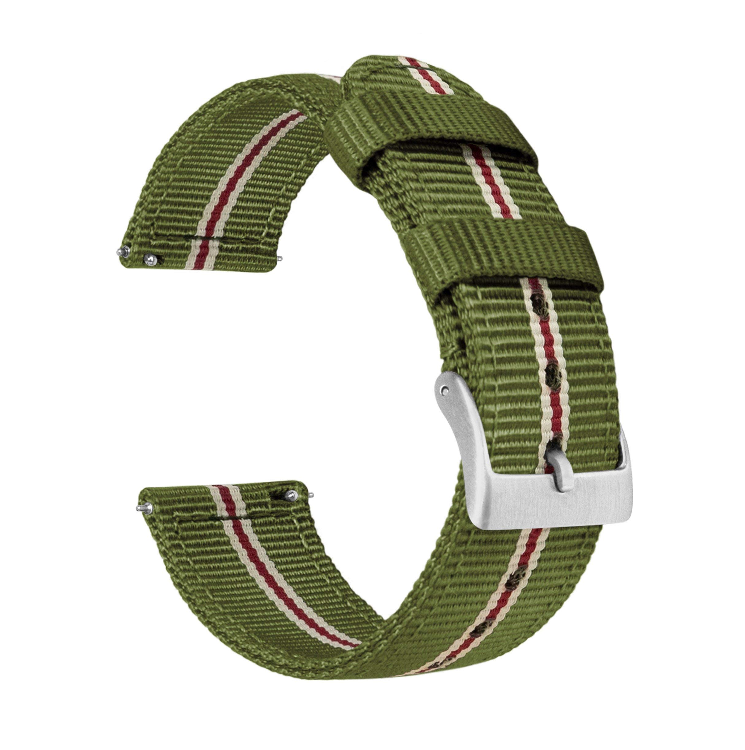BARTON WATCH BANDSBallistic Nylon Two-piece NATO® Style Straps Choice of  Color Width (18mm, 20mm, 22mm)