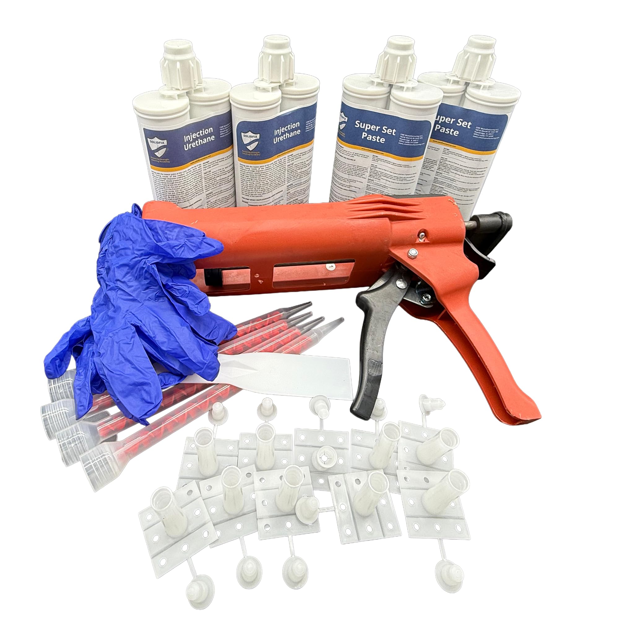 SolidFix Solutions Wall Crack Pro Repair Kit – Urethane Concrete Crack Injection System | Professional Low-Pressure Foundation & Basement