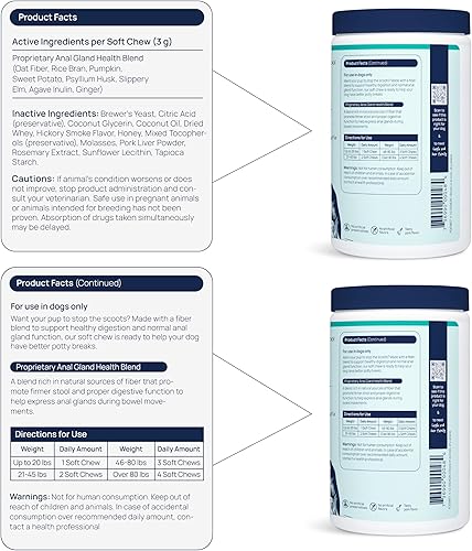 Miniatura 11 de Veterinary Formula Soporte de glándula anal para perros  Masticables sin Scoot formulados por veterinarios con calabaza, jengibre, inulina de agave