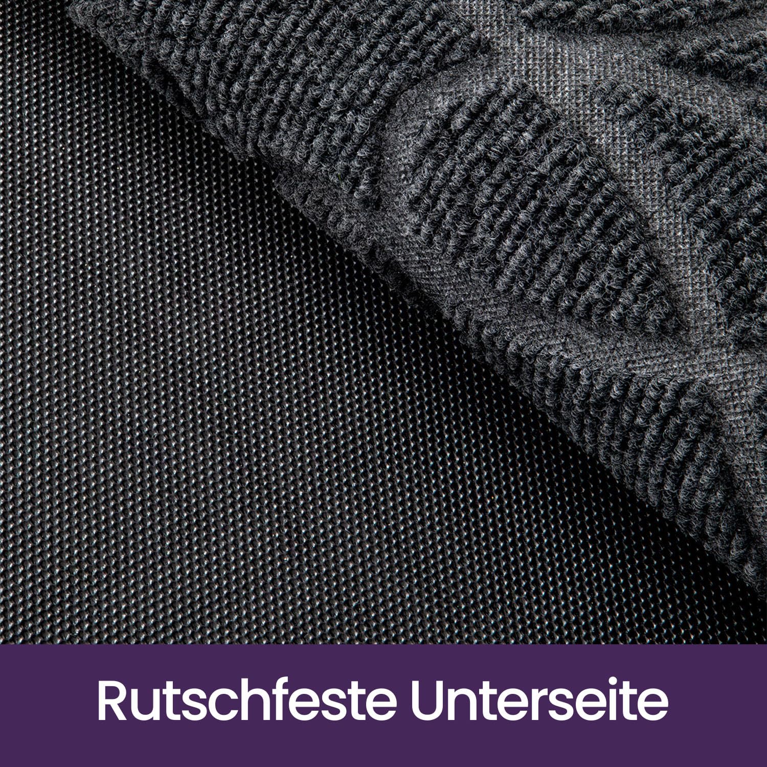 DEXI Fußmatte Außen rutschfest 60 x 90 cm, Schmutzfangmatte Waschbar, wetterfest Fussmatte Innen für Haustür, Balkon oder Terrassentür, Grau