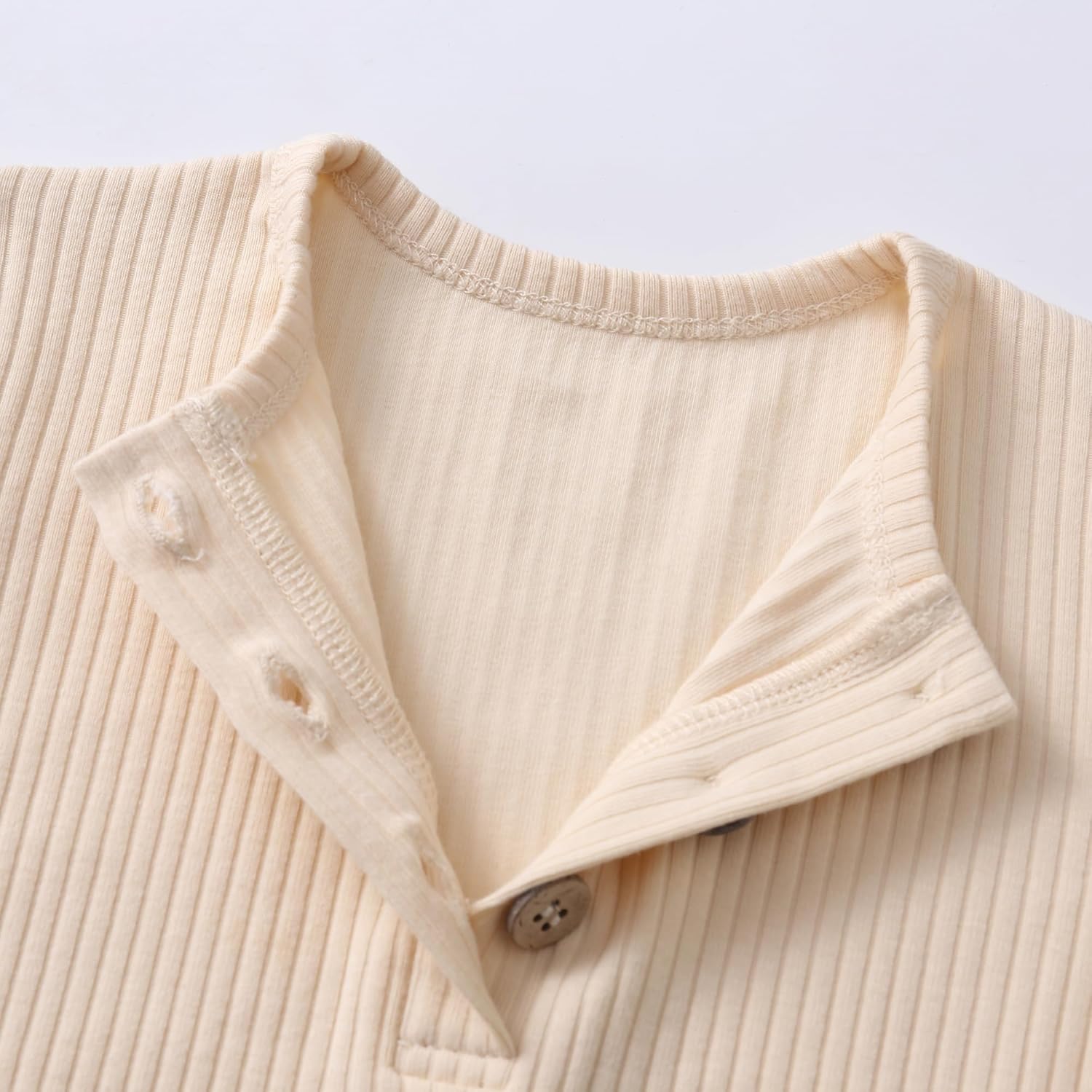 Toddler Henley Long Sleeve Shirts Organic Cotton Ribbed T-Shirt Boy Fall Clothes Basic Tees Tops 18 Months-4T - Image 7