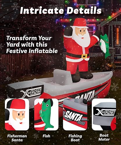 Vista 80 de Holidayana Christmas Inflatables Large 4.5ft Tall Merry Christmas Santa Hat - Inflatable Outdoor Decorations Blow Up X-mas Decorations for Yard