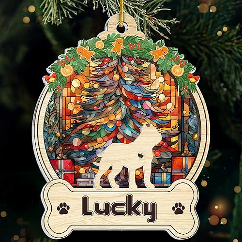 Miniatura 2 de Adorno de Navidad personalizado para perro, adorno de perro Presa Canario, adorno colgante para árbol de Navidad, regalo para amantes de los perros,