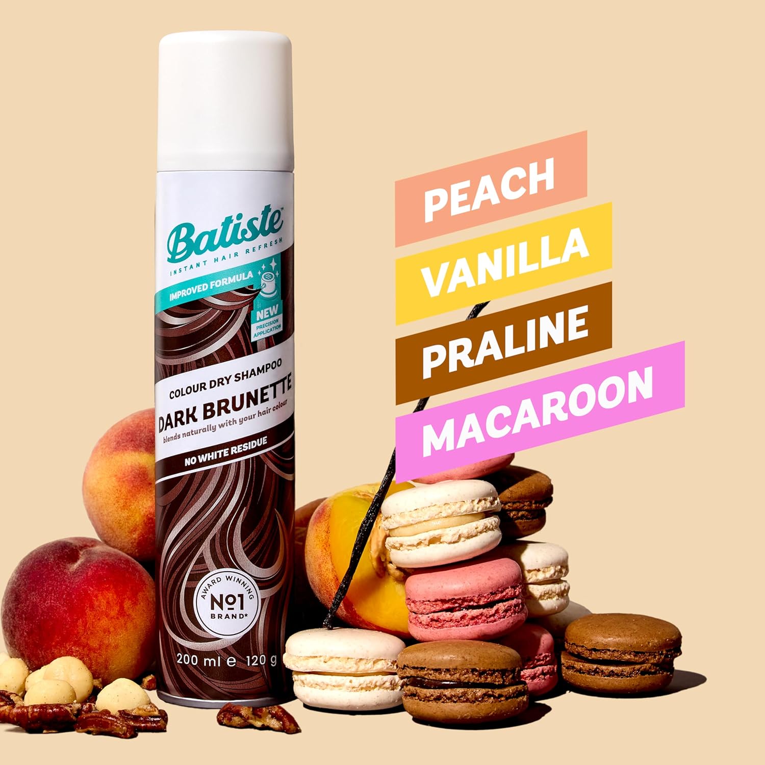 Batiste Dry Shampoo in Divine Dark with a Hint of Colour 350ml, Designed for Brunettes, No Rinse Spray to Refresh Hair in Between Washes, No White Residue for Dark Hair - 2 Pack