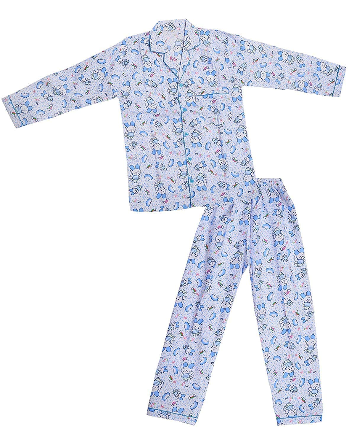 MAGIC Night Suit Night Wear for Baby Girl 100% Cotton Collar Shirt and Pyjama Set (Blue) - Review, Price and Buying Guide