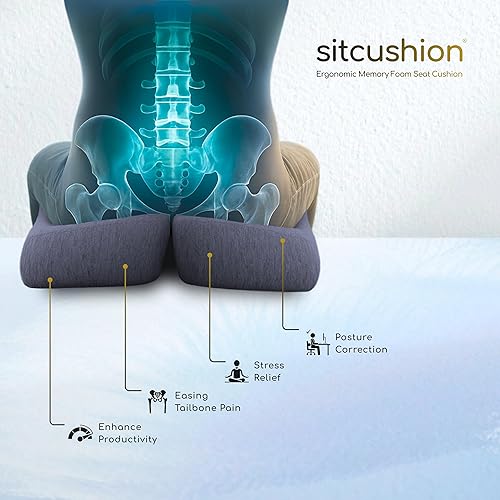 Miniatura 6 de Cojines de asiento de espuma viscoelástica extra grandes para sillas de oficina, cojín de asiento de alivio de presión para aliviar el dolor de