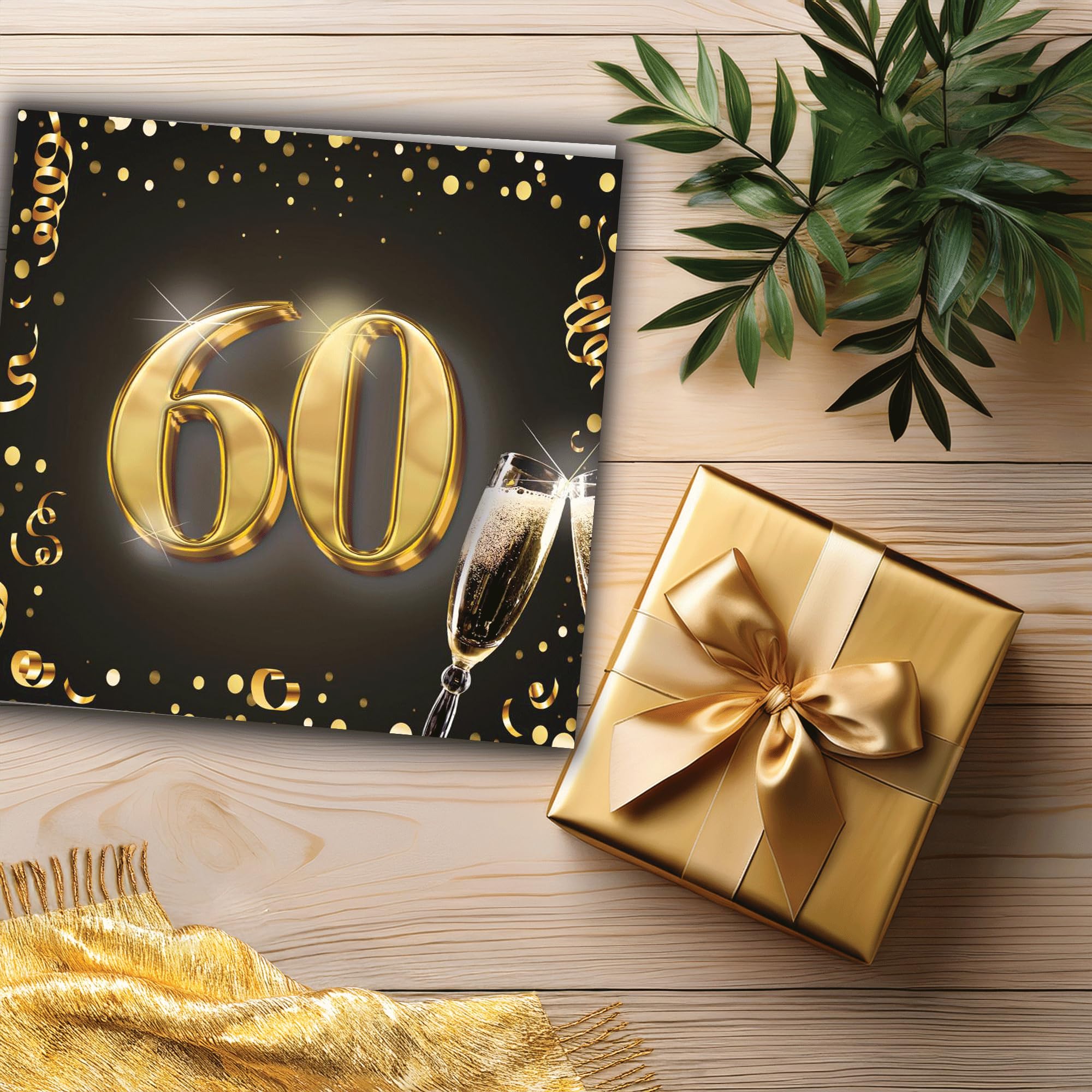 Colibri Biglietto di auguri 60° compleanno pieghevole con busta quadrato donna uomo regali denaro buoni