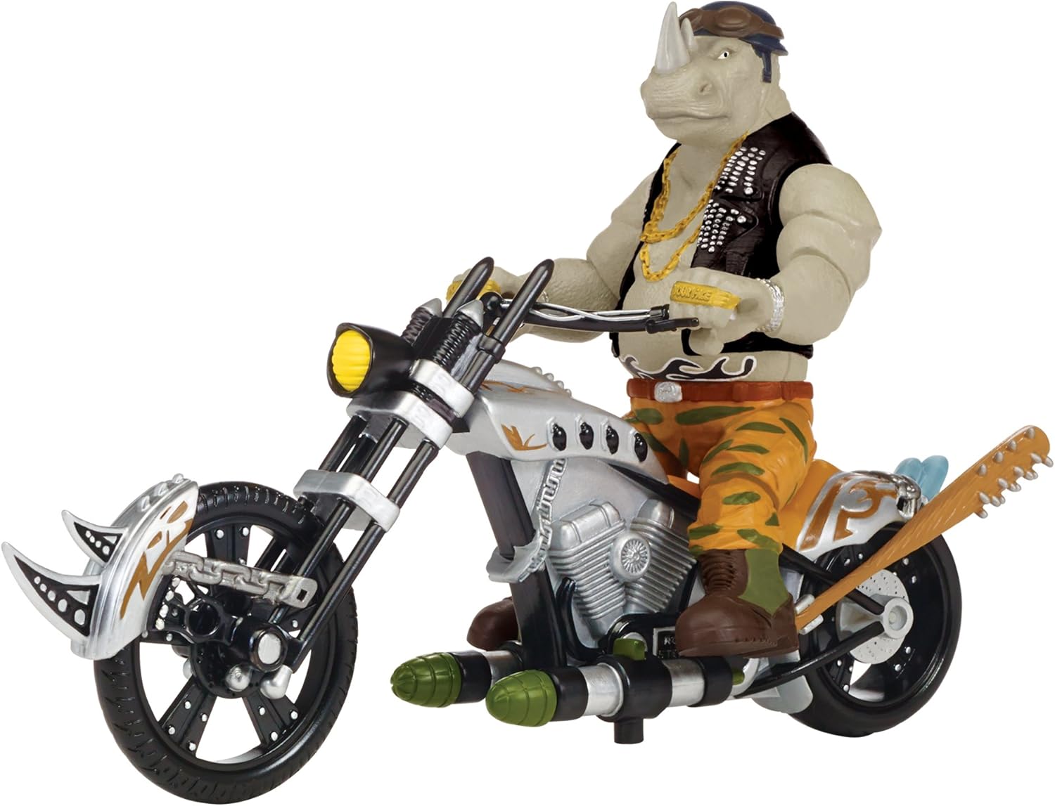 Teenage Mutant Ninja Turtles Movie 2 Rocksteady with Chopper Motorcycle Vehicle