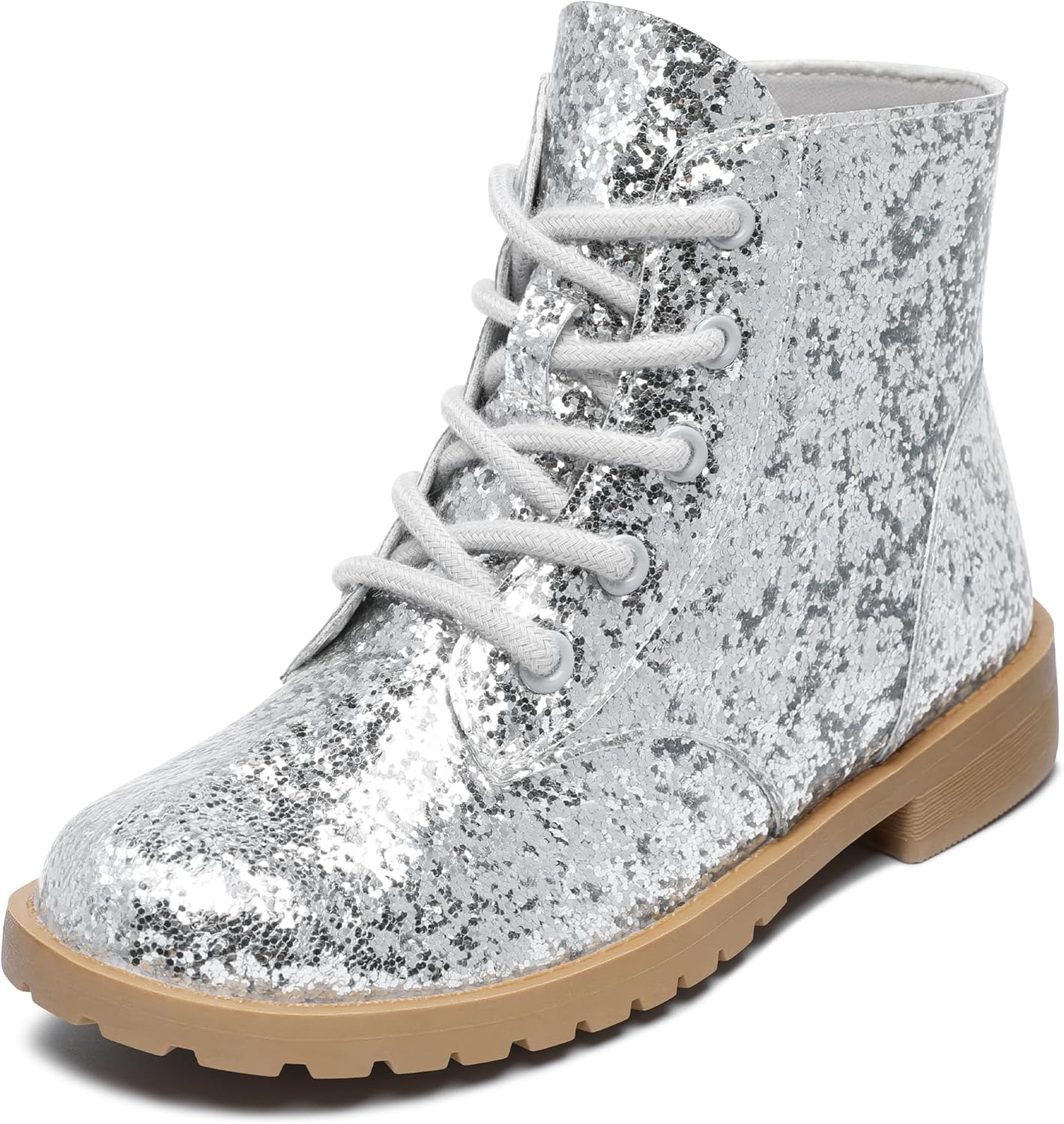 Girls Glitter Ankle Boots - Side Zipper Comfort