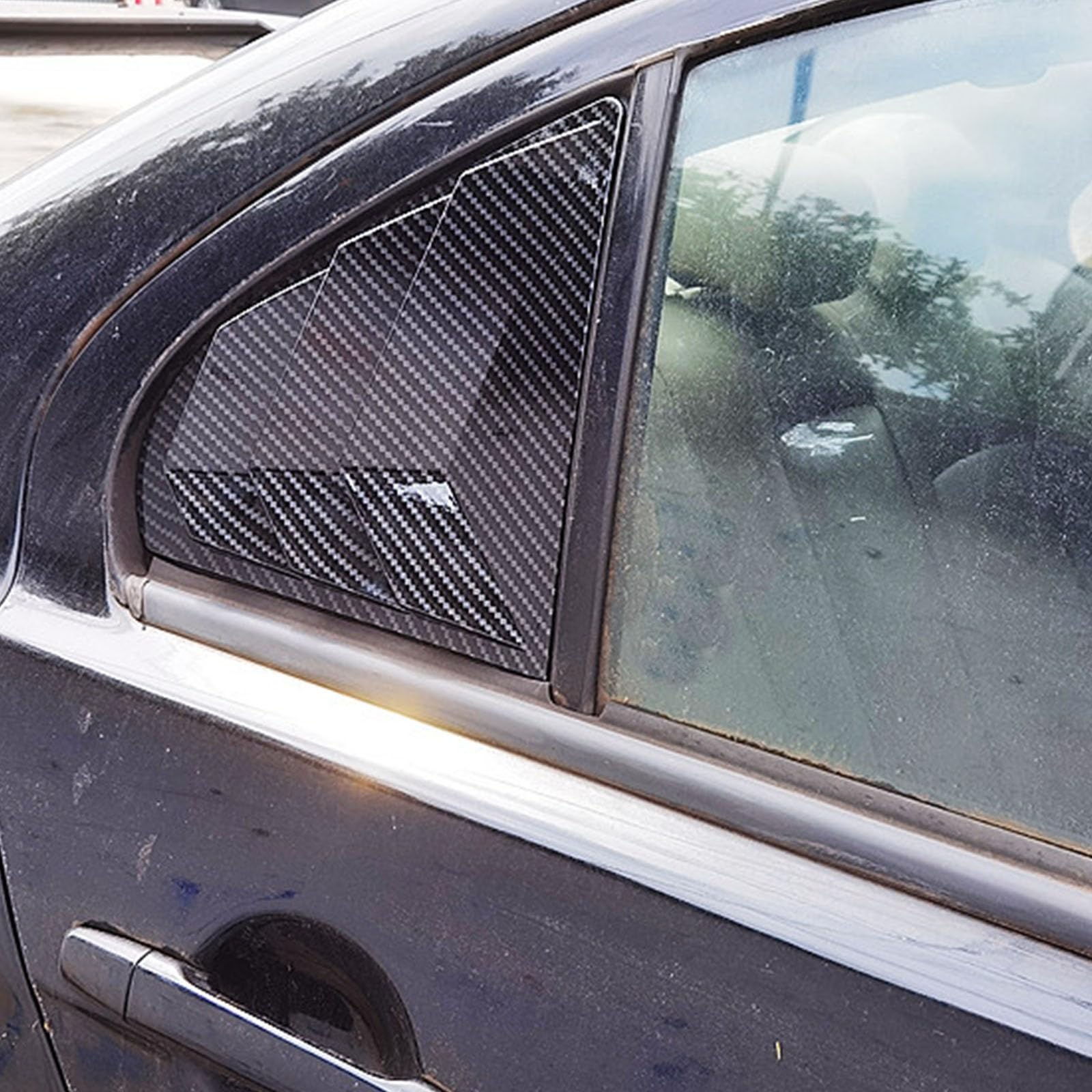 2 sztuki do Mitsubishi Lancer-Ex 2009-2016, tylne okiennice do samochodów, żaluzje boczne, osłony, wykończenia, akcesoria zewnętrzne ABS, B Carbon Fiber Look