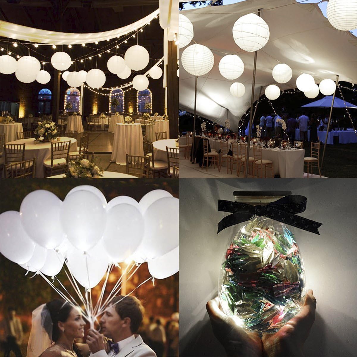 Paper Lantern Lights Battery Operated Hanging LED Lights Super Bright Easy Use Decorative Lighting for Outdoor/Indoor Wedding Camping Party Events Balloon Lanterns,Last 36 Hours(Pack of 12,Warm White) - Image 7