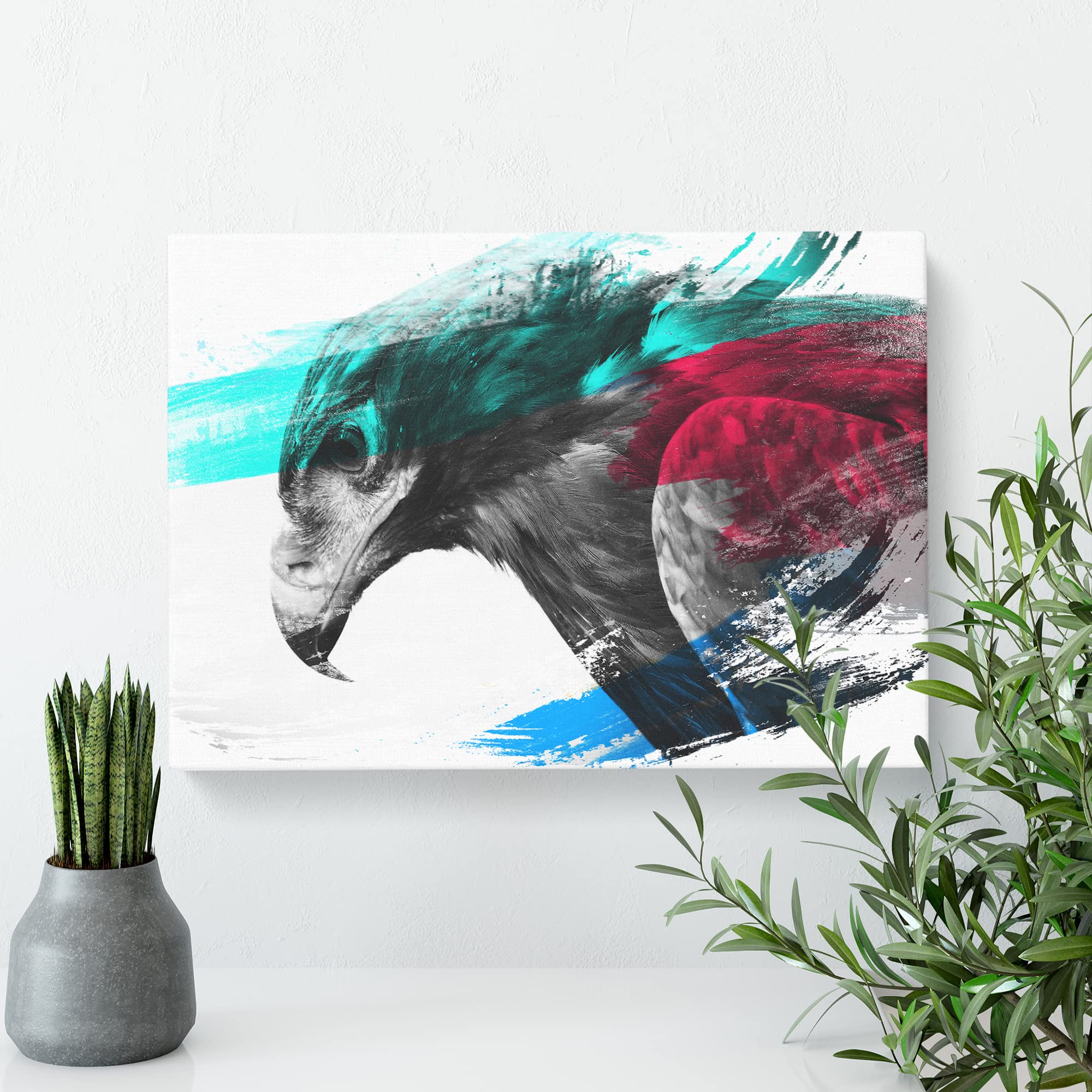Eagle Bird No.3 V2 Canvas Print, Mixed, 25L x 50W cm - Image 3