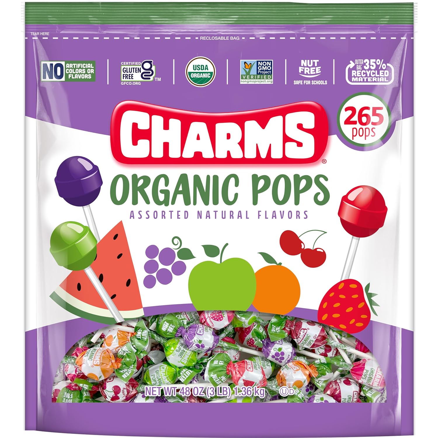 Charms Organic Pops (265 Count) – USDA Organic Comoros | Ubuy