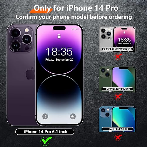 Miniatura 7 de Red2Fire Funda para iPhone 14 Pro, con 2 unidades lente de vidrio templado y protector de pantalla protección contra caídas de grado militar Funda