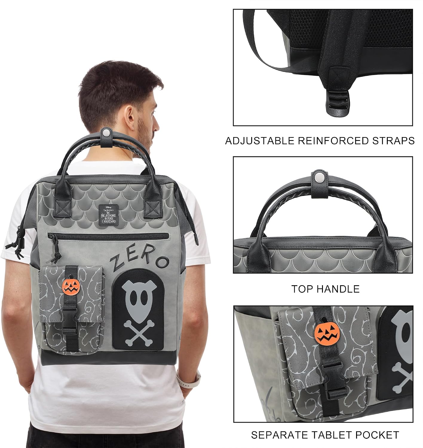 Bioworld Nightmare Before Christmas Zero Dog House 15" Top Handle adult Backpack