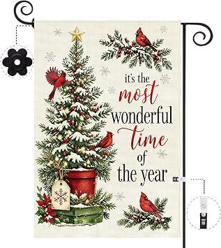 Baccessor Christmas Garden Flag Xmas Tree 12.5 x 18 Inch