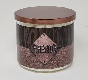 Clearance Priced  Fireside Candle  Large 3 Wick Soy Wax Candle  Highly Scented Masculent Scent  14.5oz