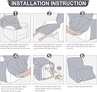 Vista 7 de Fundas para sillas reclinables con aspecto de cuero, funda elástica de 4 piezas, funda suave para silla reclinable, protector de muebles lavable