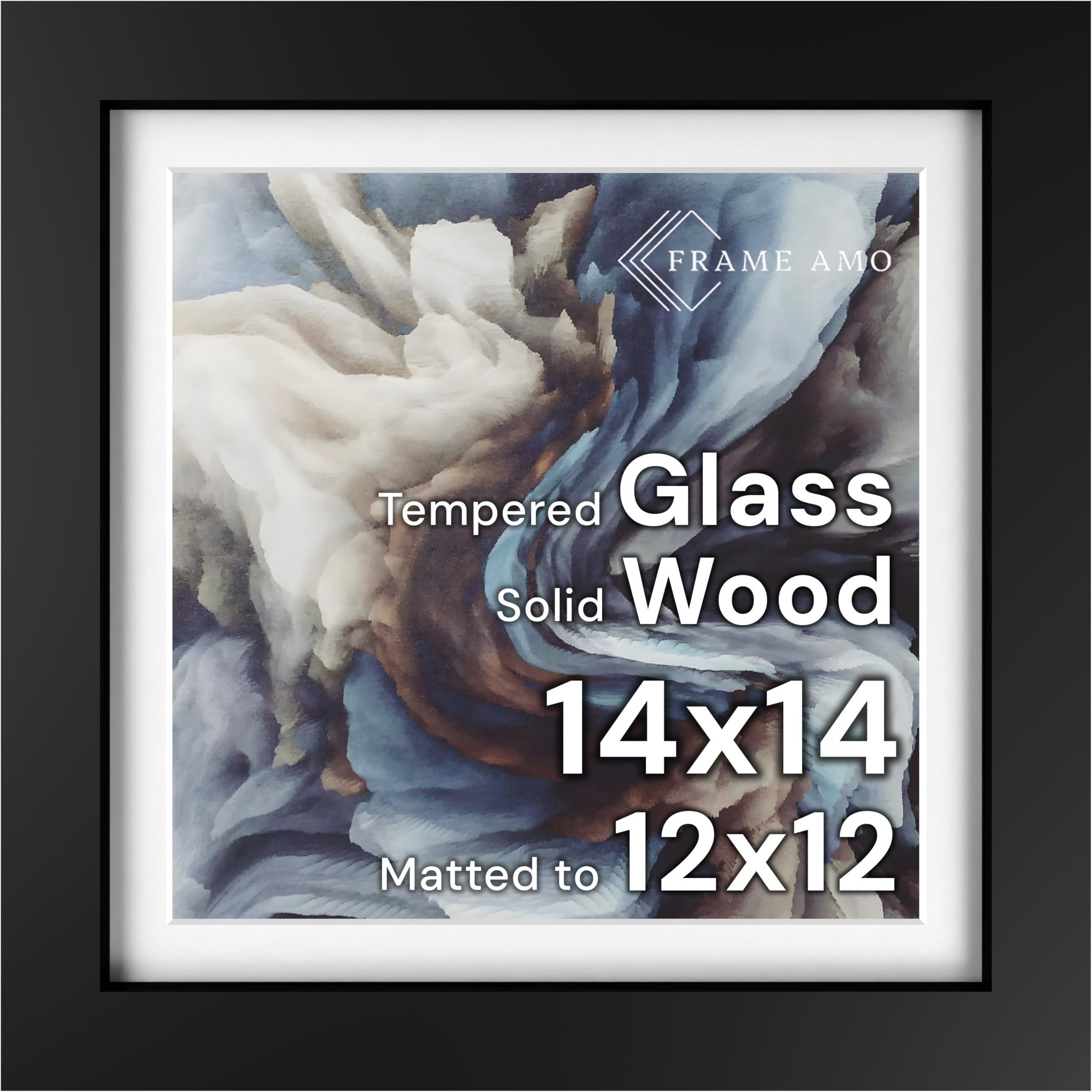 Frame Amo Black 14x14 Solid Wood Frame