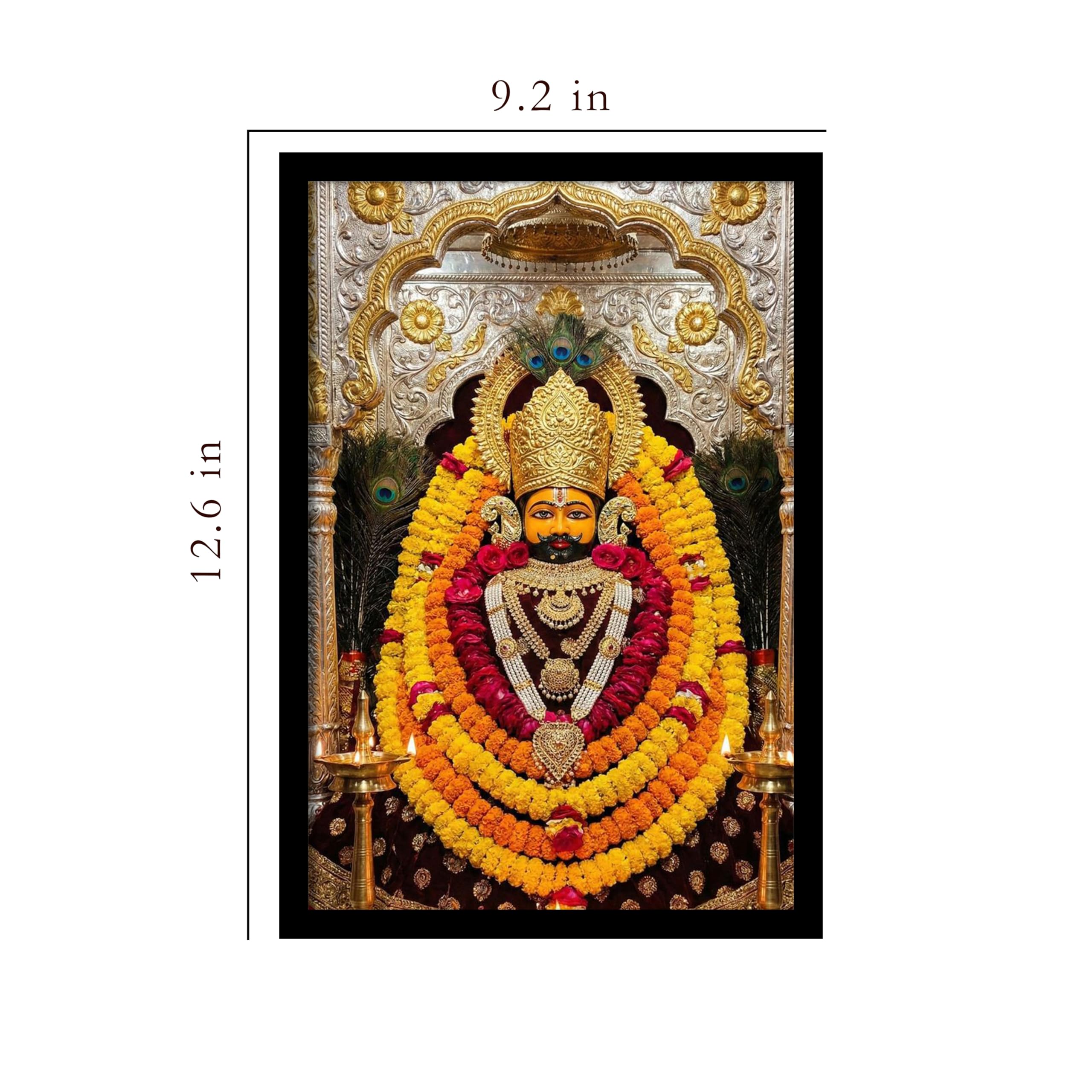 Art Street Khatu Shyam Baba Photo Frame for Home Temple Decor, Devotional Religious Photo Frames, Pooja Room Wall Frame with Floral Garland Design for Living Room, Prayer Space & Spiritual Gifting 2