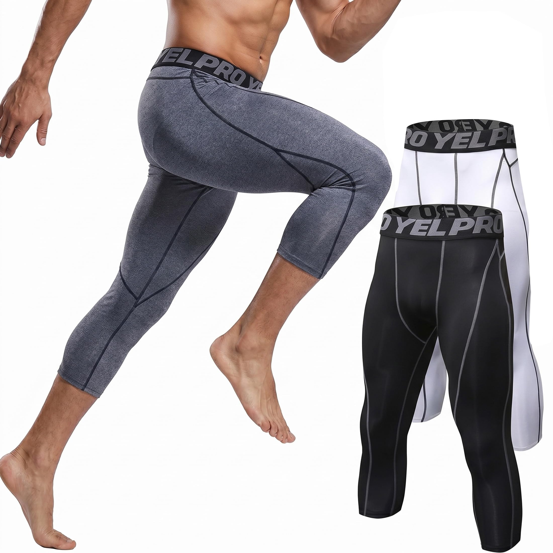 SANANG Kompressionshose Männer, Sportliche Lauftights mit Cool-Dry, Atmungsaktiv & Feuchtigkeitstransport